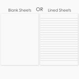 Blank and lined sheets notebook