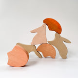 wooden toys set of rabbits